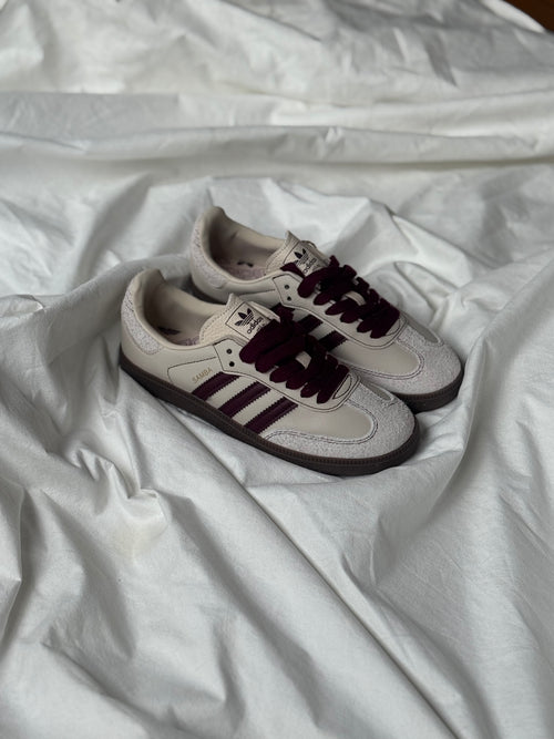 Adidas Samba OG "Wonder White/Maroon"