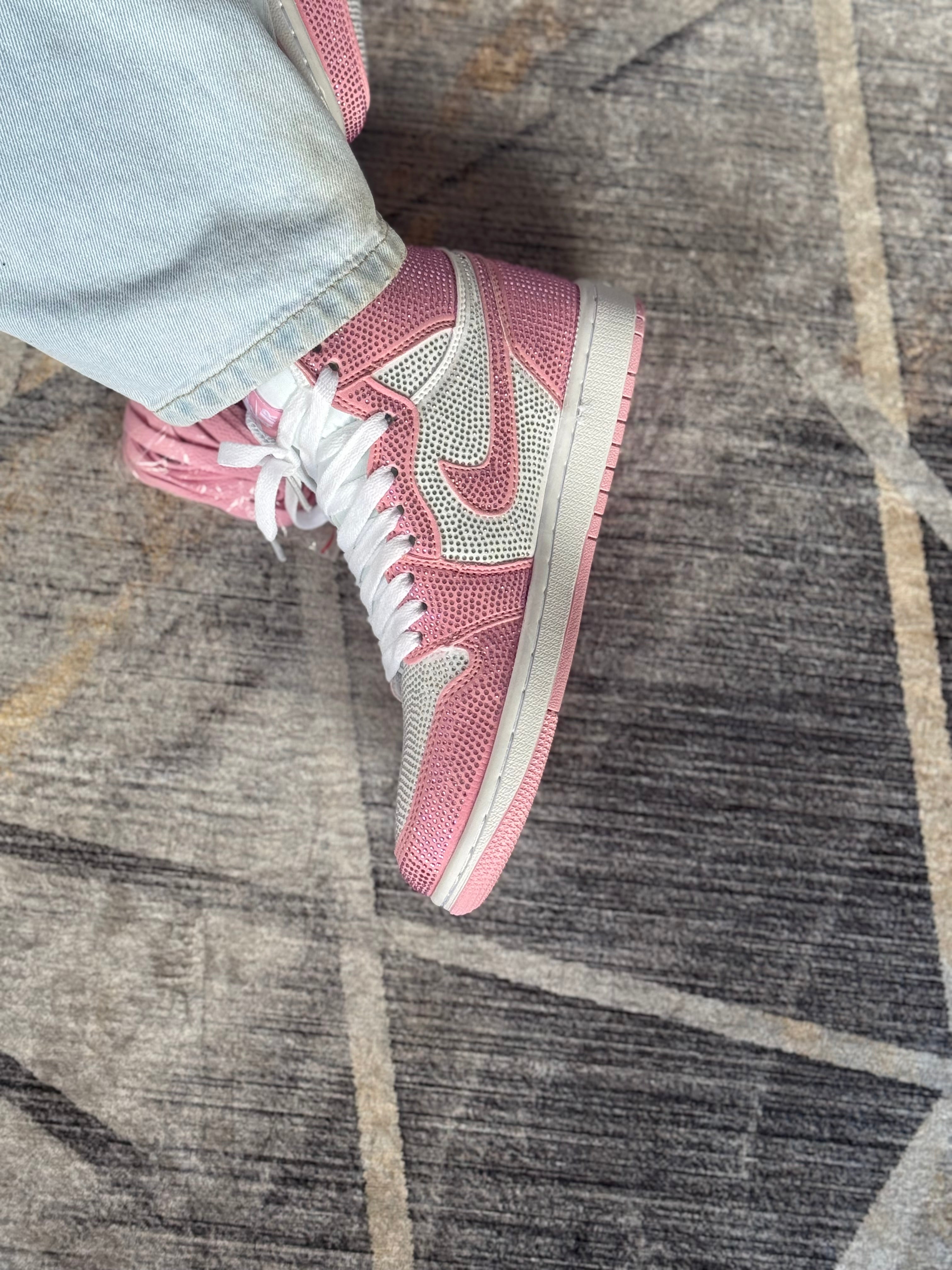 Air Jordan 1 pink x swarovski