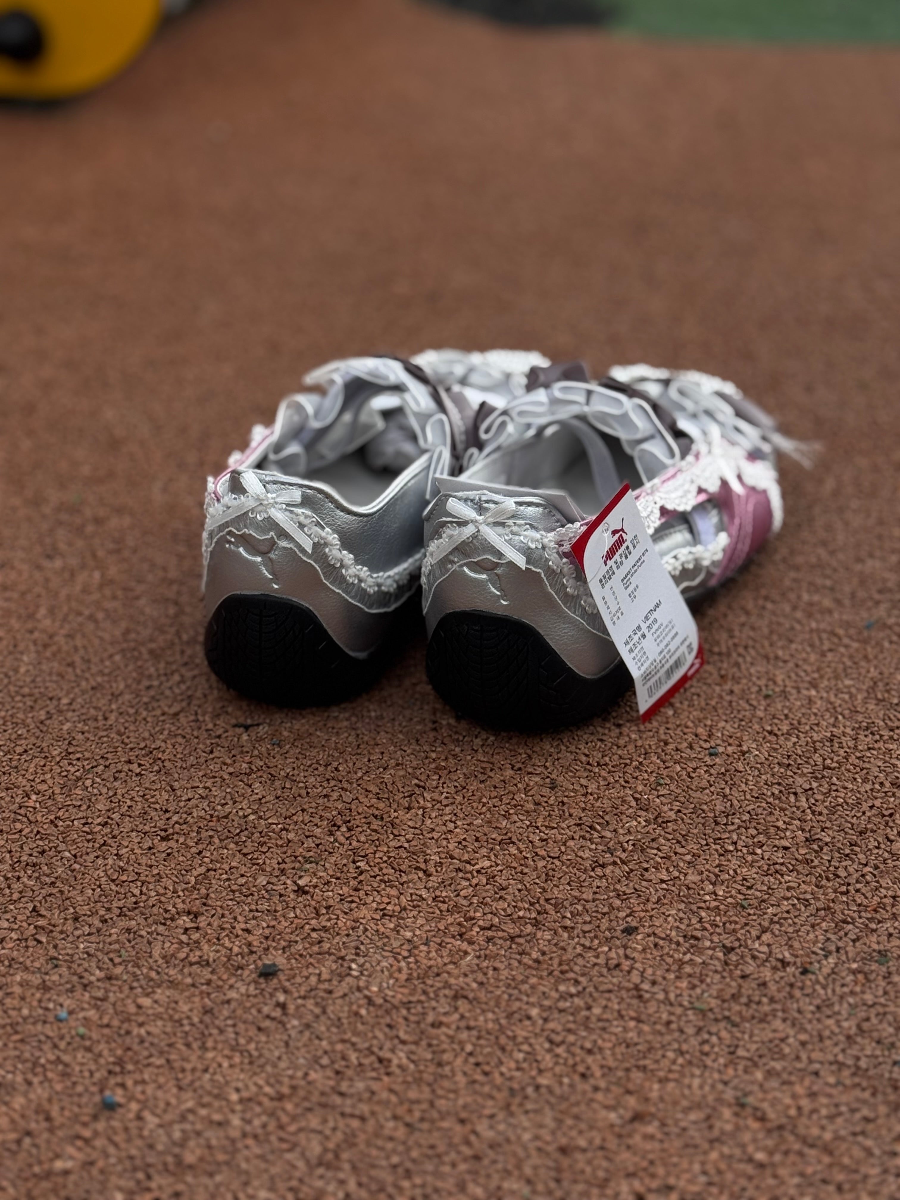Puma flats speedcat ballet “lace silver “