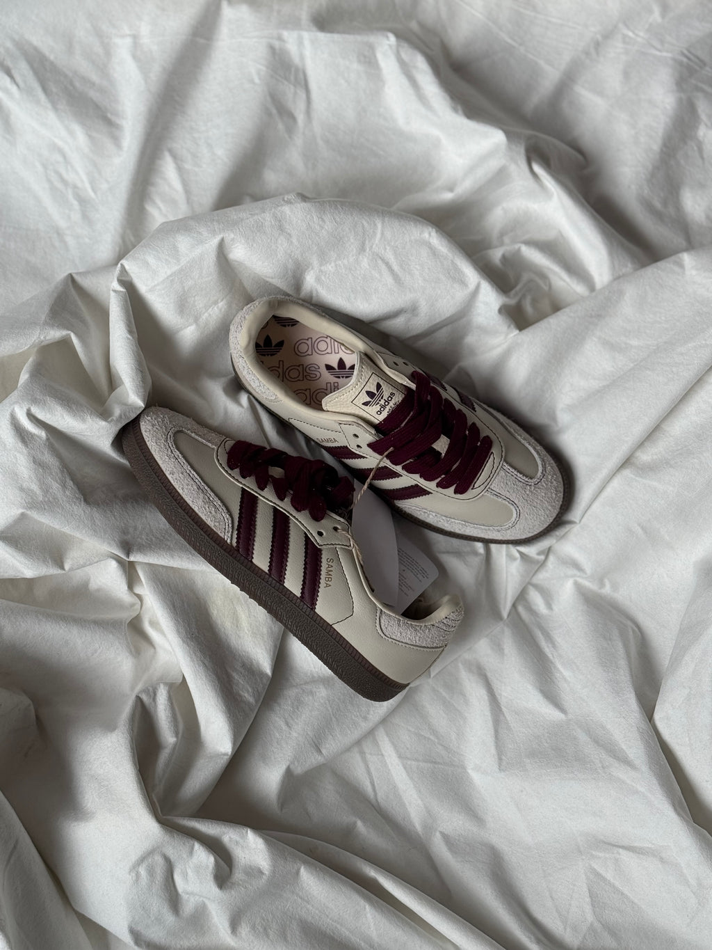 Adidas Samba OG "Wonder White/Maroon"