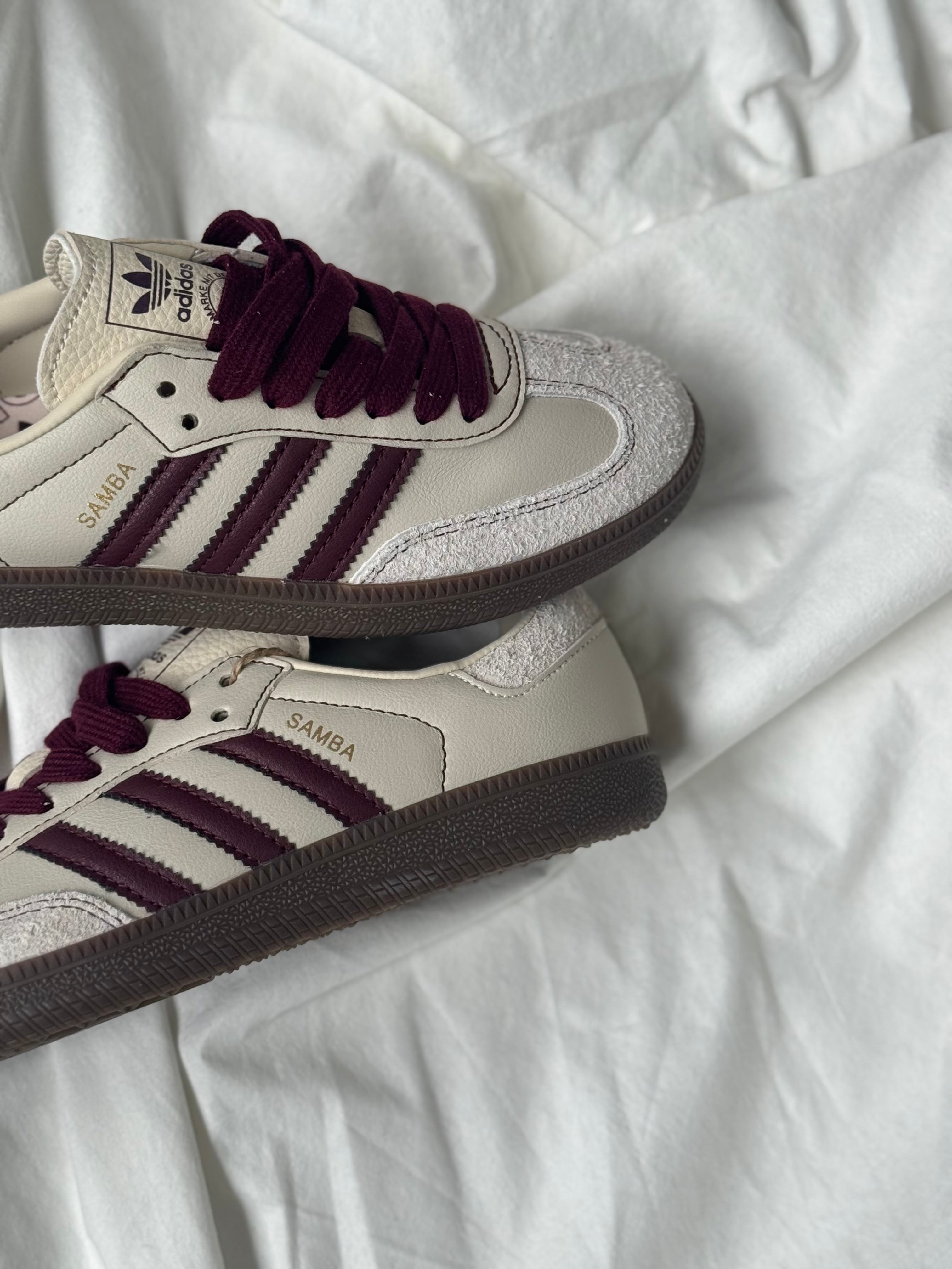 Adidas Samba OG "Wonder White/Maroon"