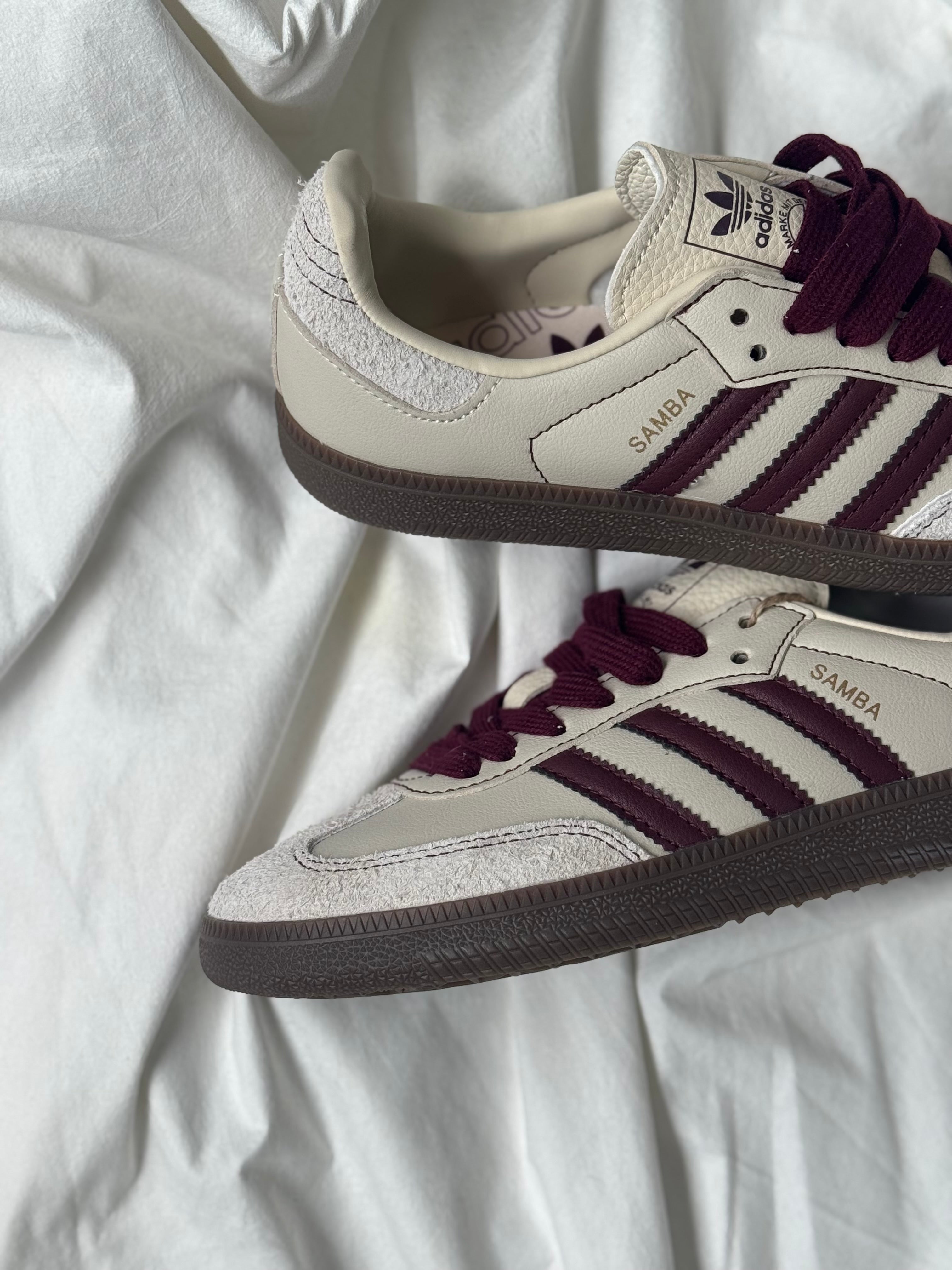 Adidas Samba OG "Wonder White/Maroon"