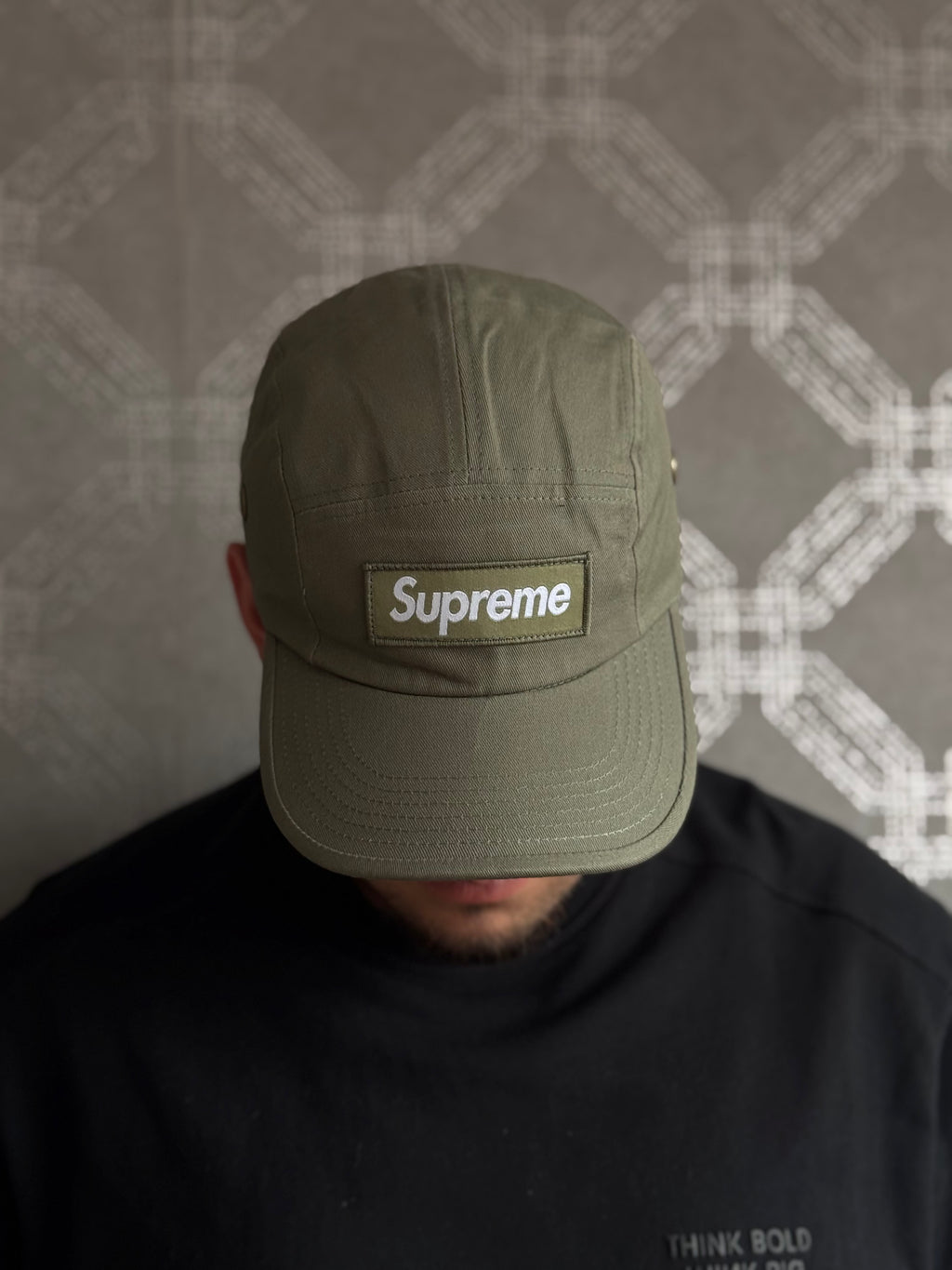 Gorra supreme five panel verde oliva
