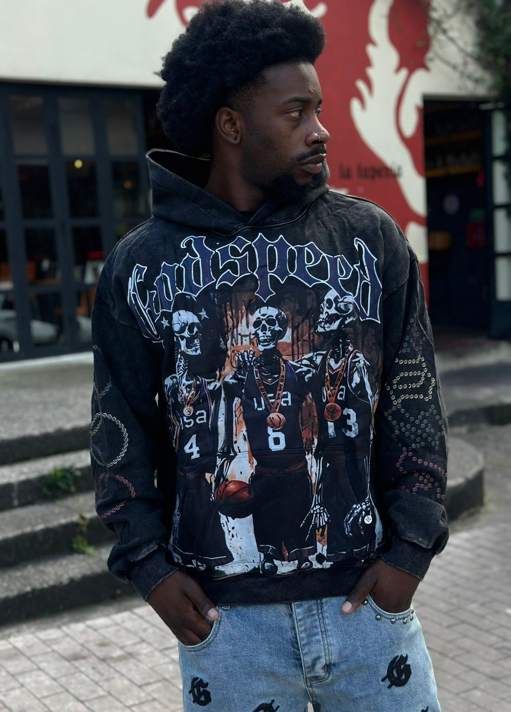 Hoody godspeed “out of many one “