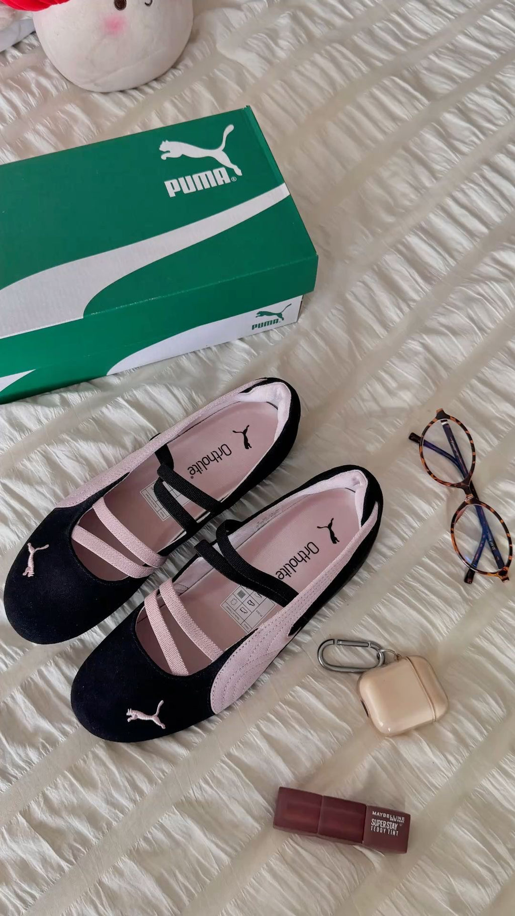 Puma speedcat “ flats “black mauve