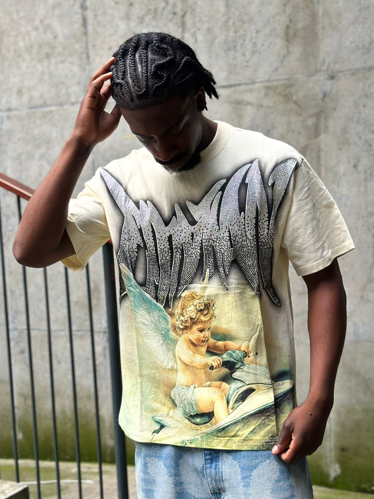 Camiseta mixed emotion “beige “