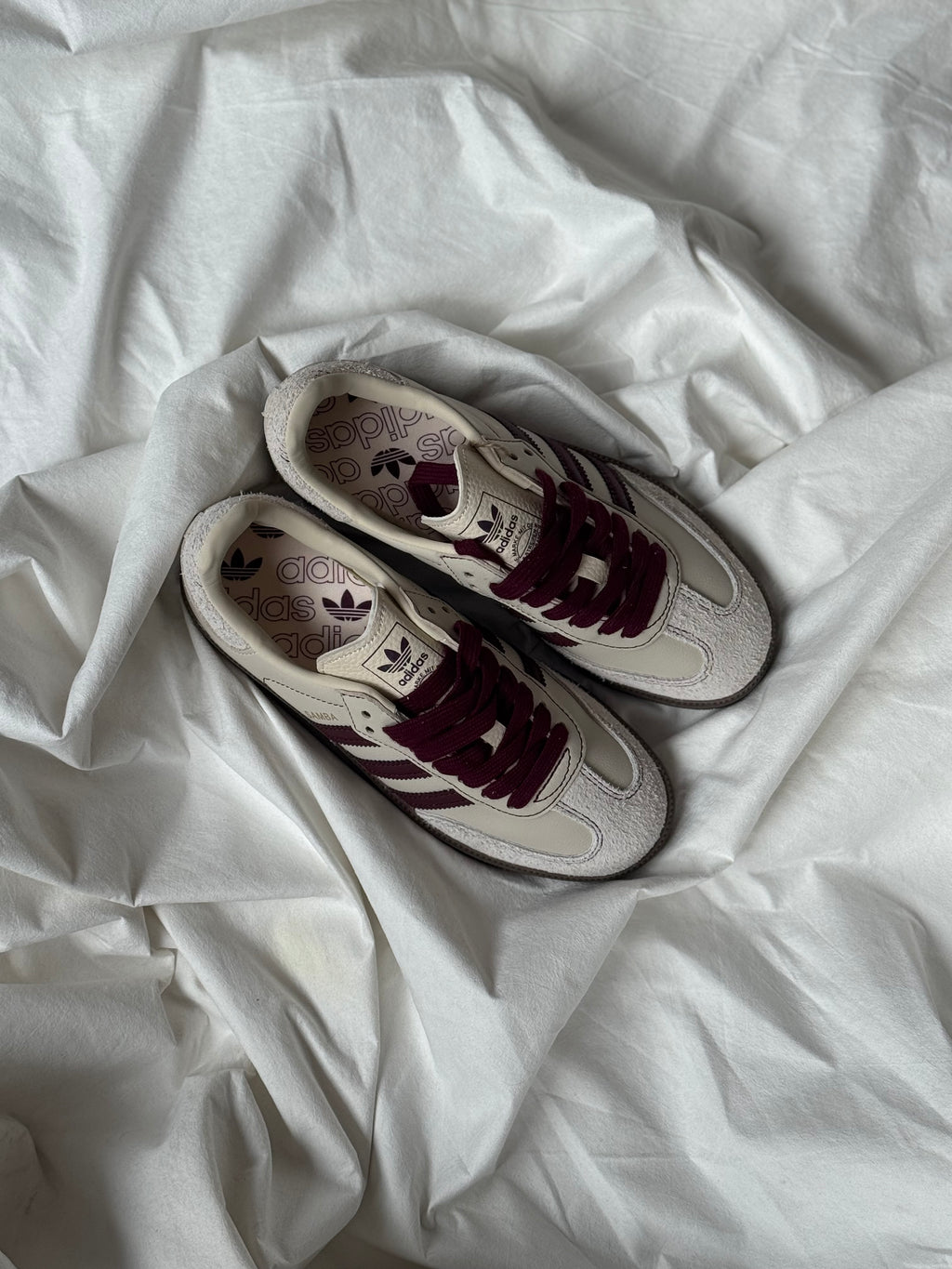 Adidas Samba OG "Wonder White/Maroon"