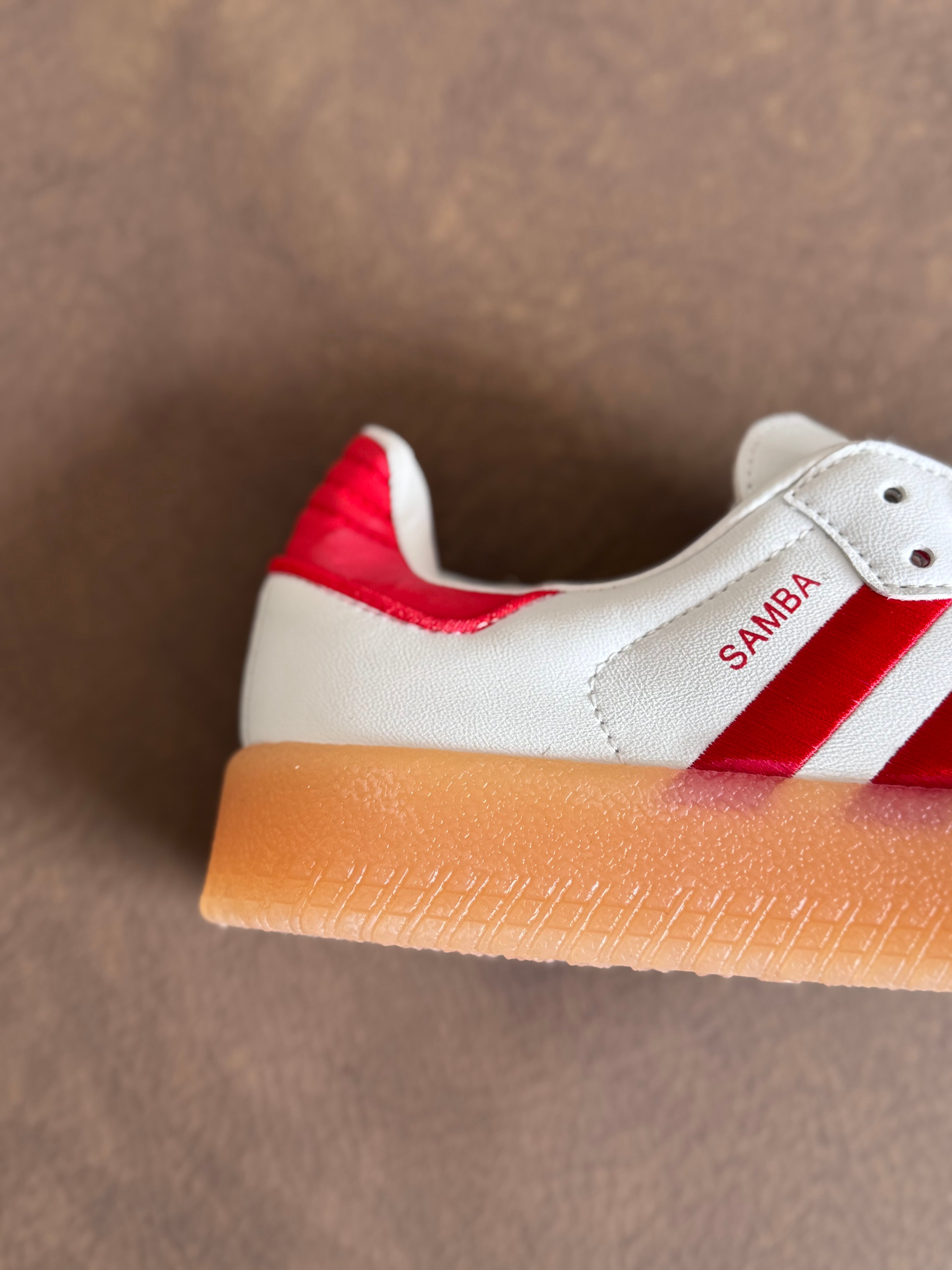 Adidas sambae “blanco rojo “
