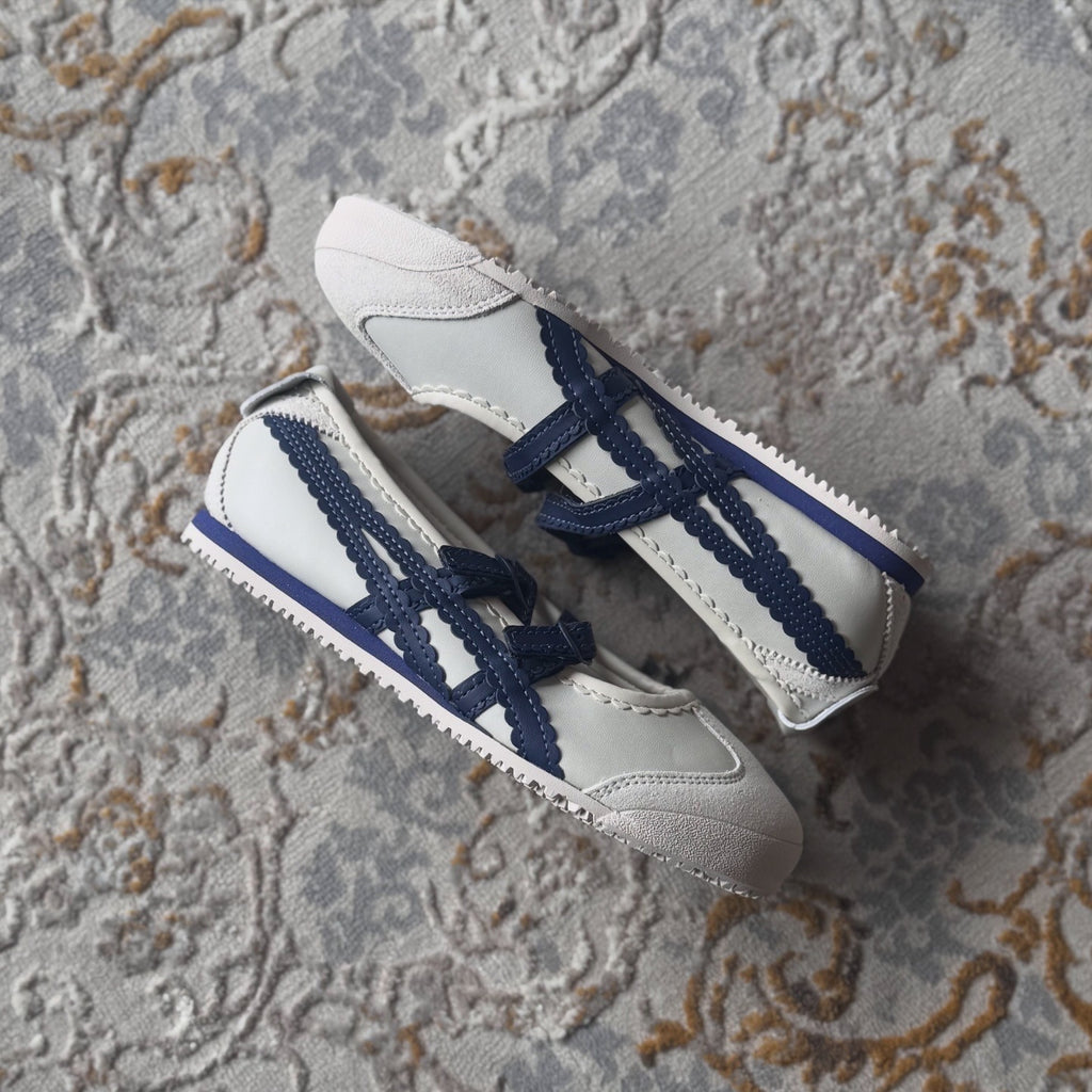 Onitsuka Tiger ballet Flats “blanco azul “