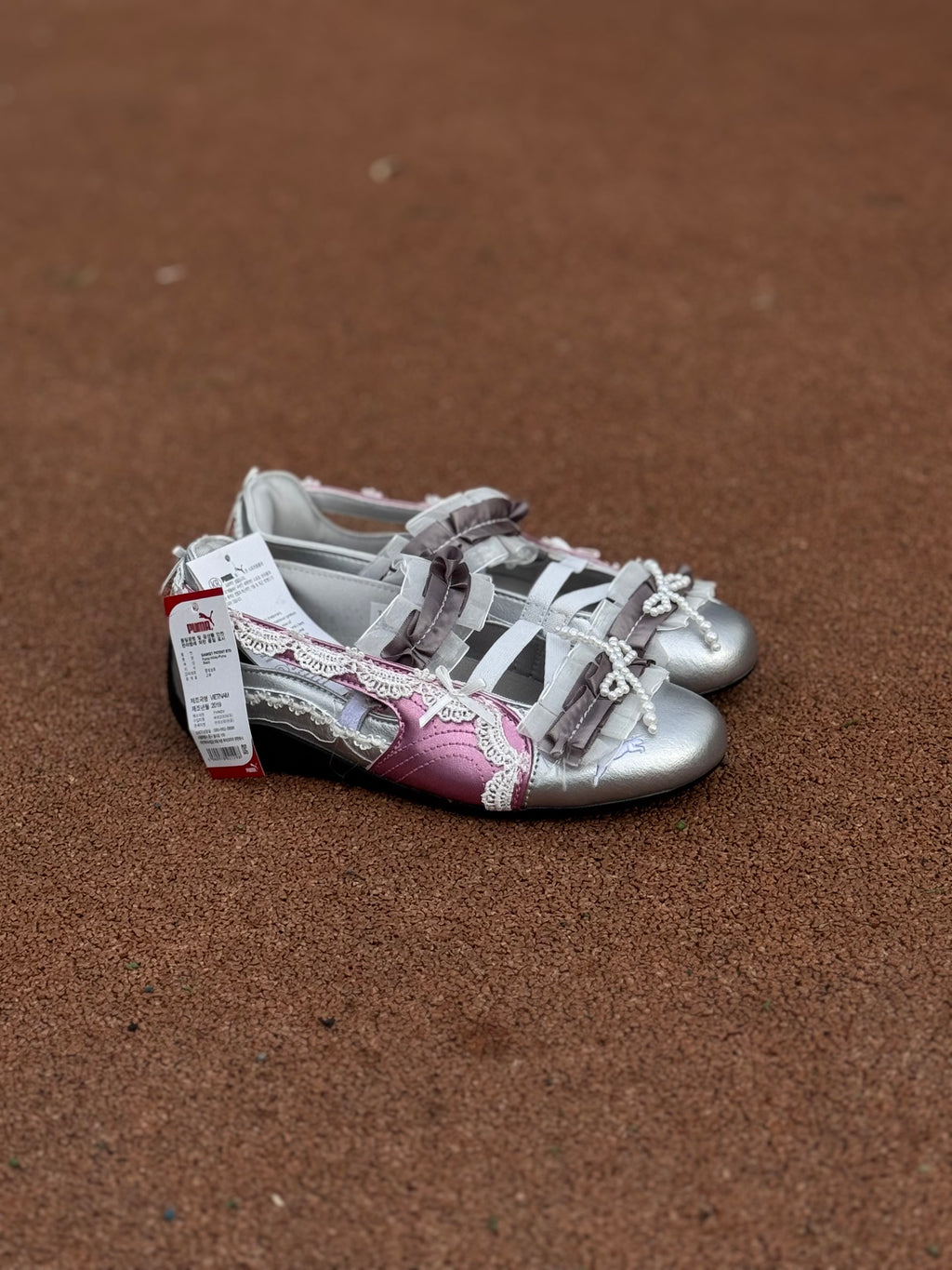 Puma flats speedcat ballet “lace silver “