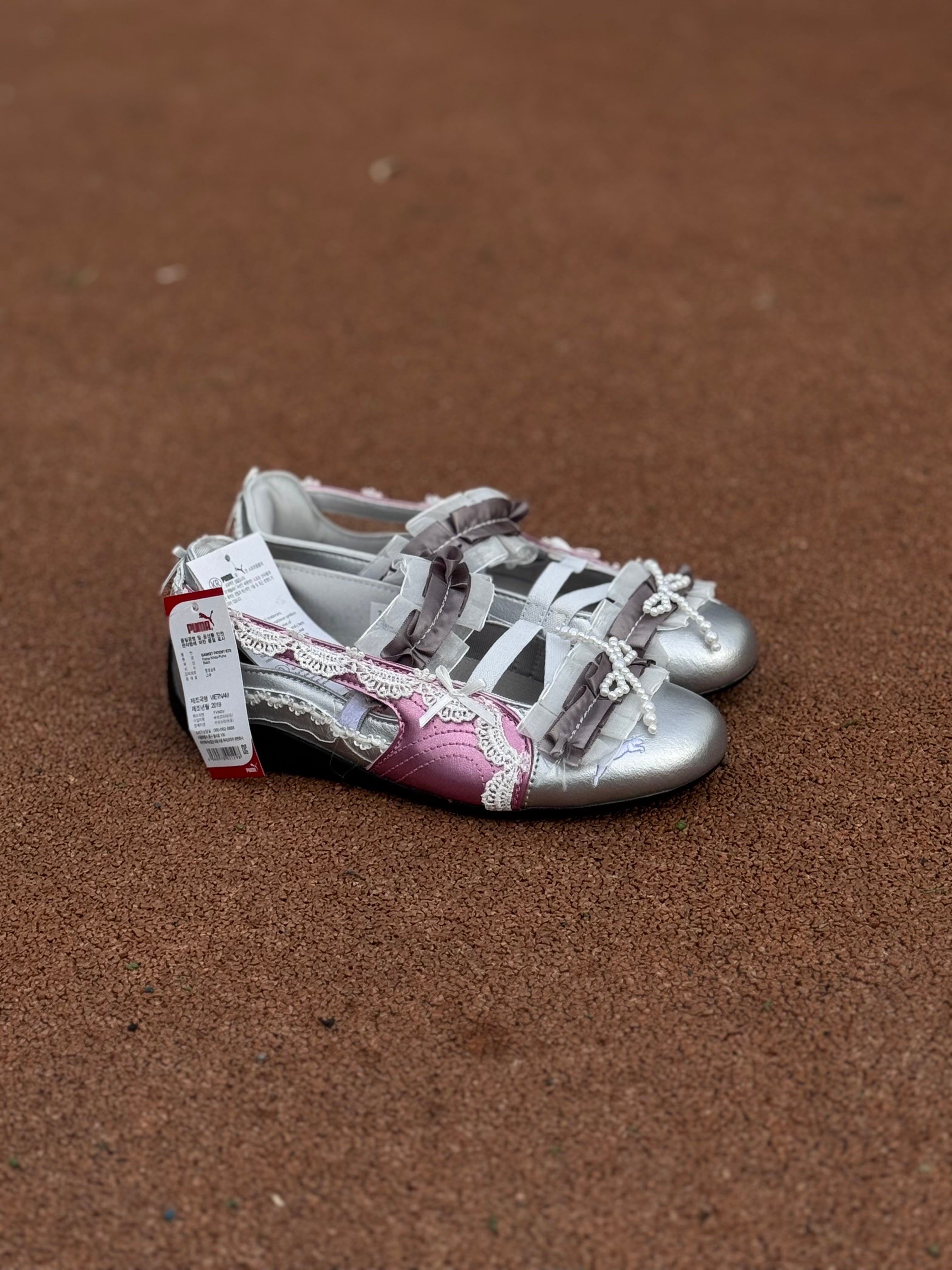 Puma flats speedcat ballet “lace silver “