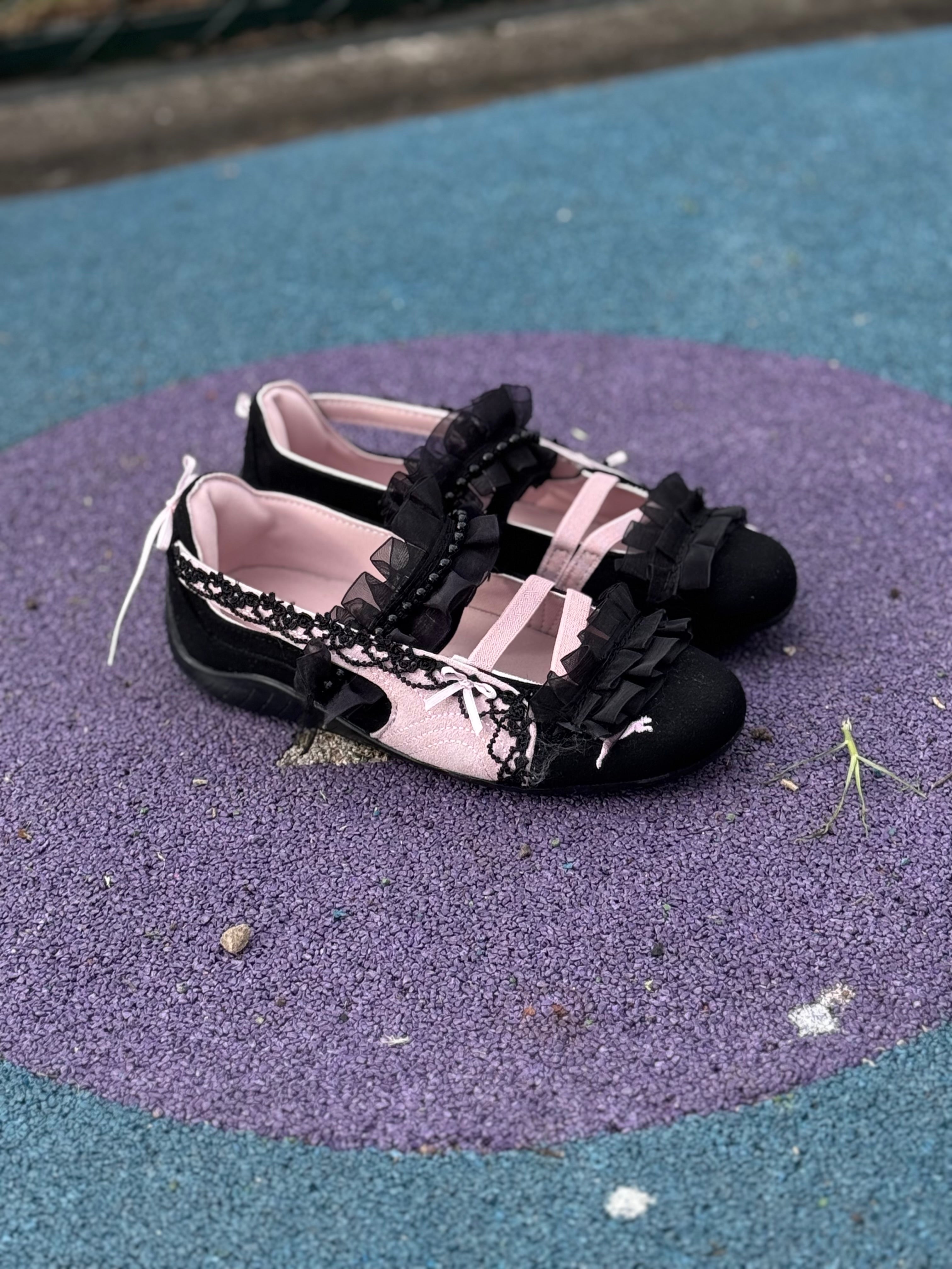 Puma flats speedcat ballet “lace negro “