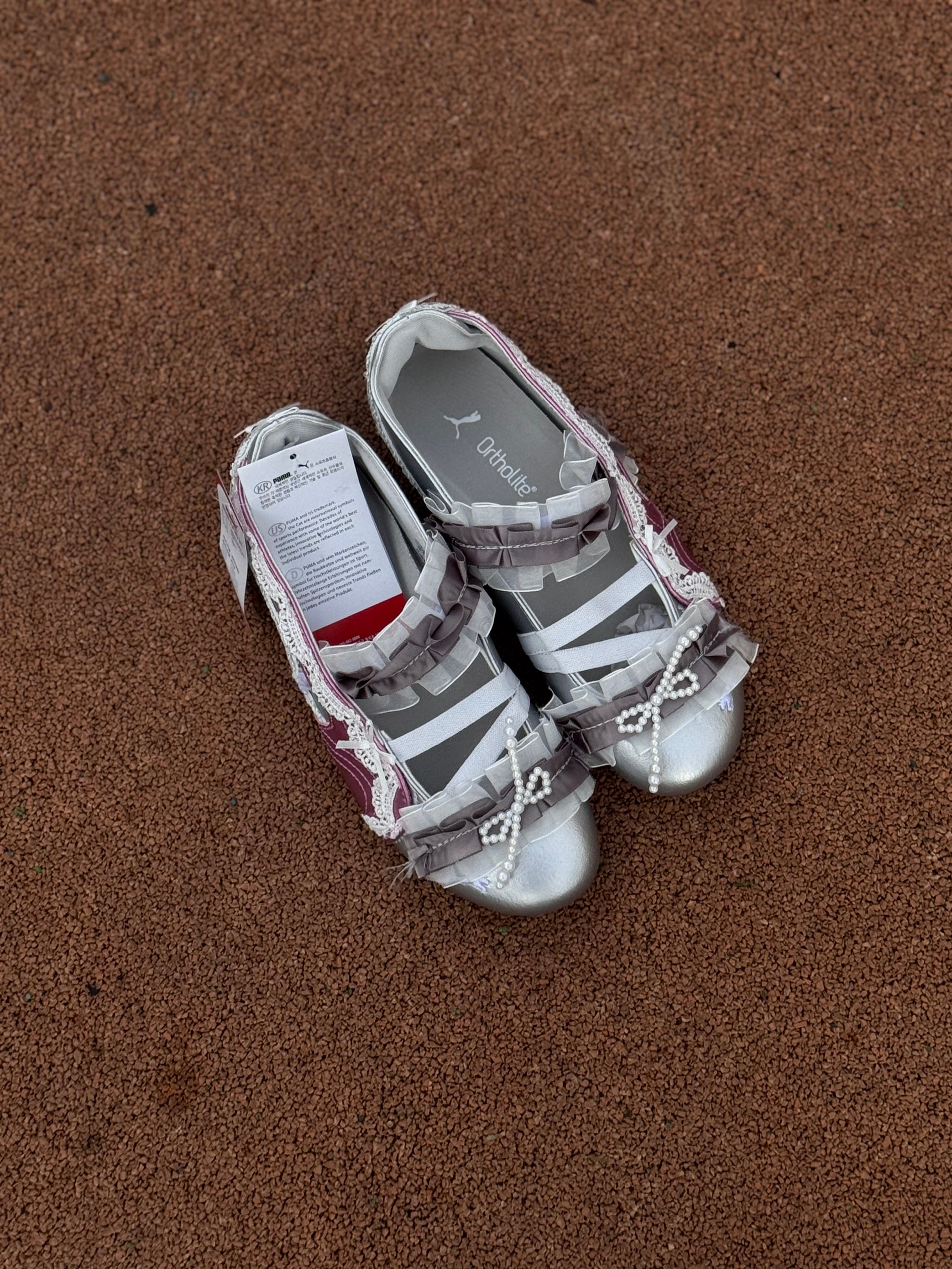 Puma flats speedcat ballet “lace silver “