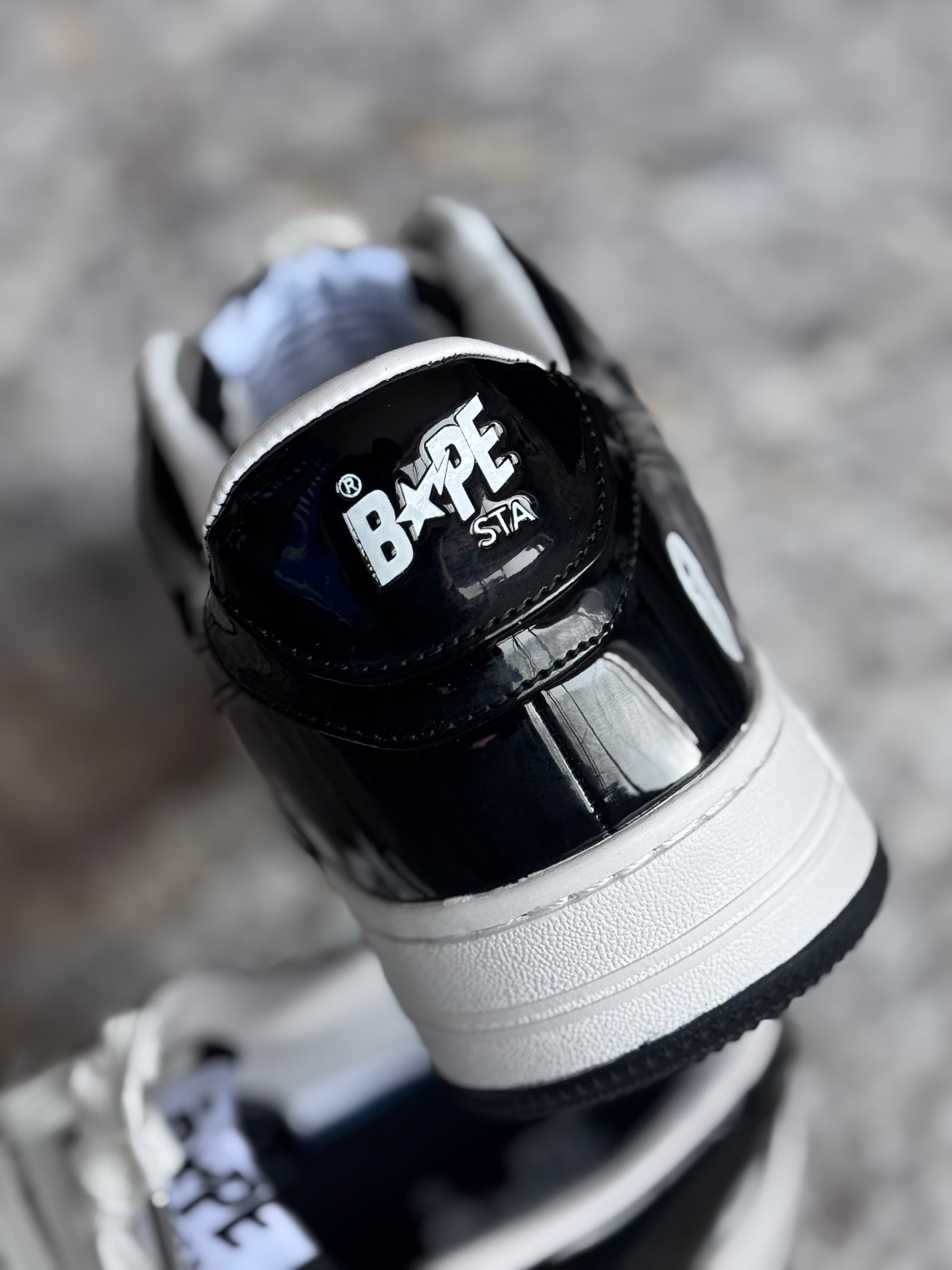 A Bathing Ape BAPE STA Low White black Shark