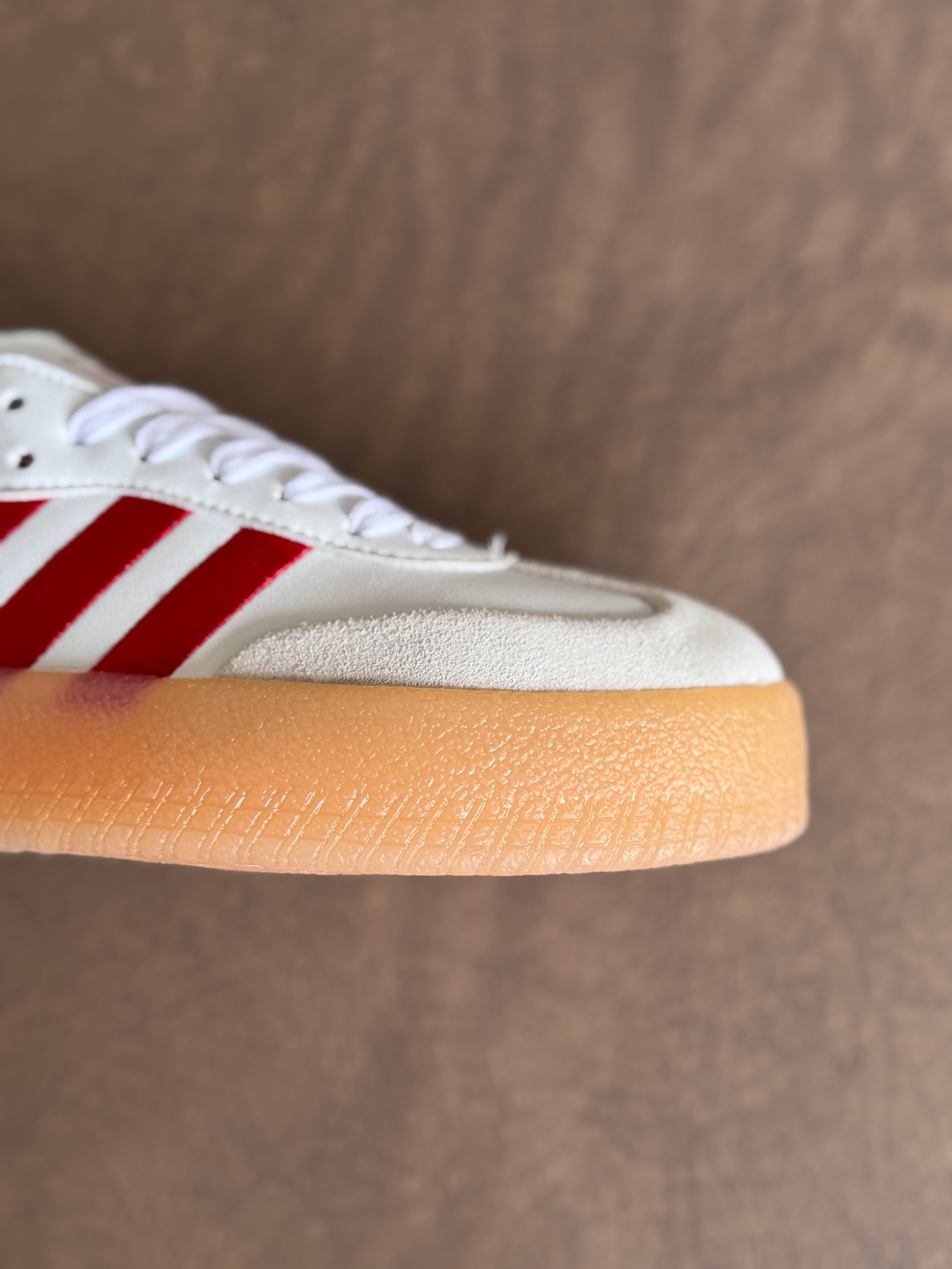 Adidas sambae “blanco rojo “