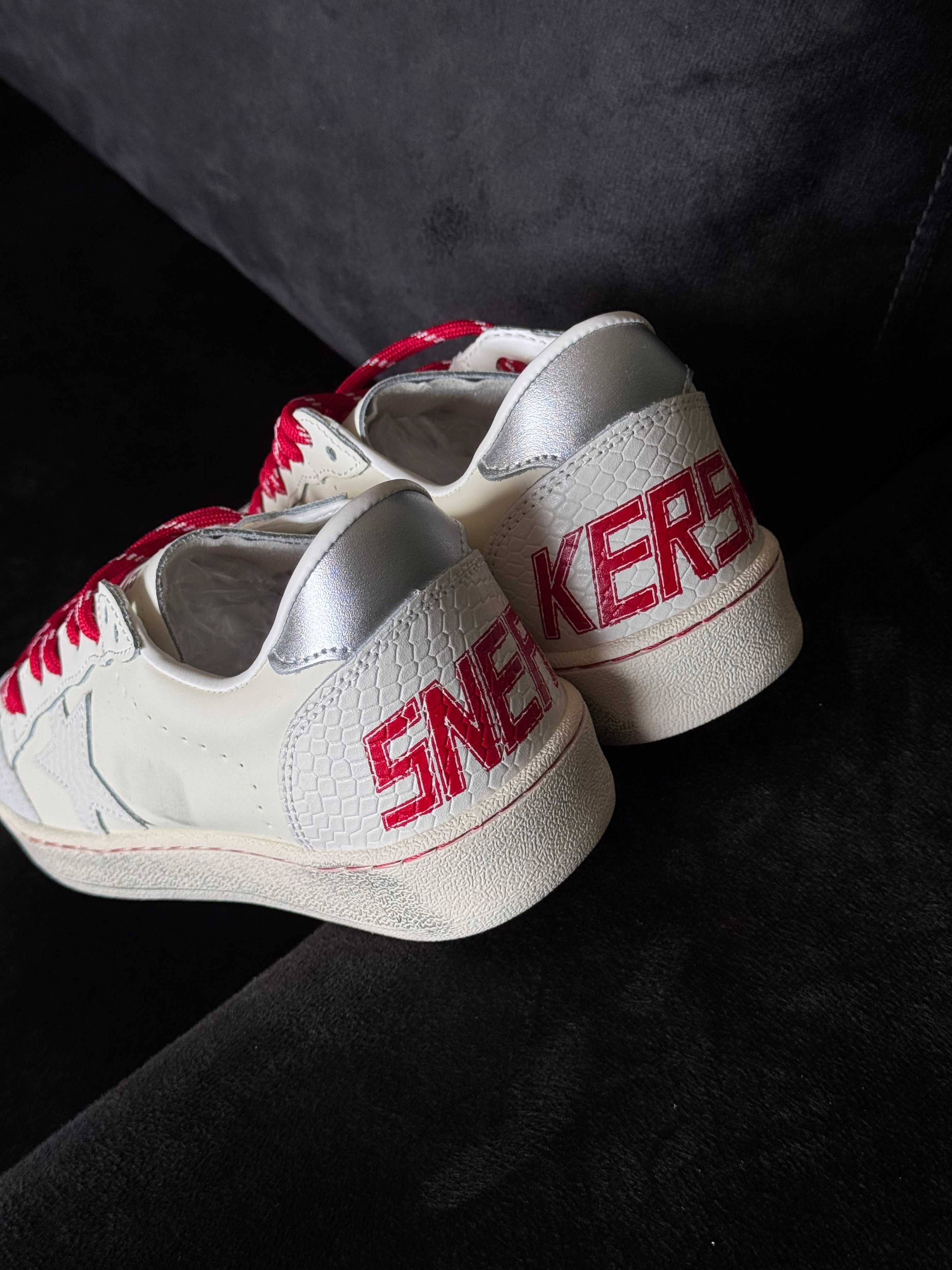 Golden goose ball star “blanco rojo “