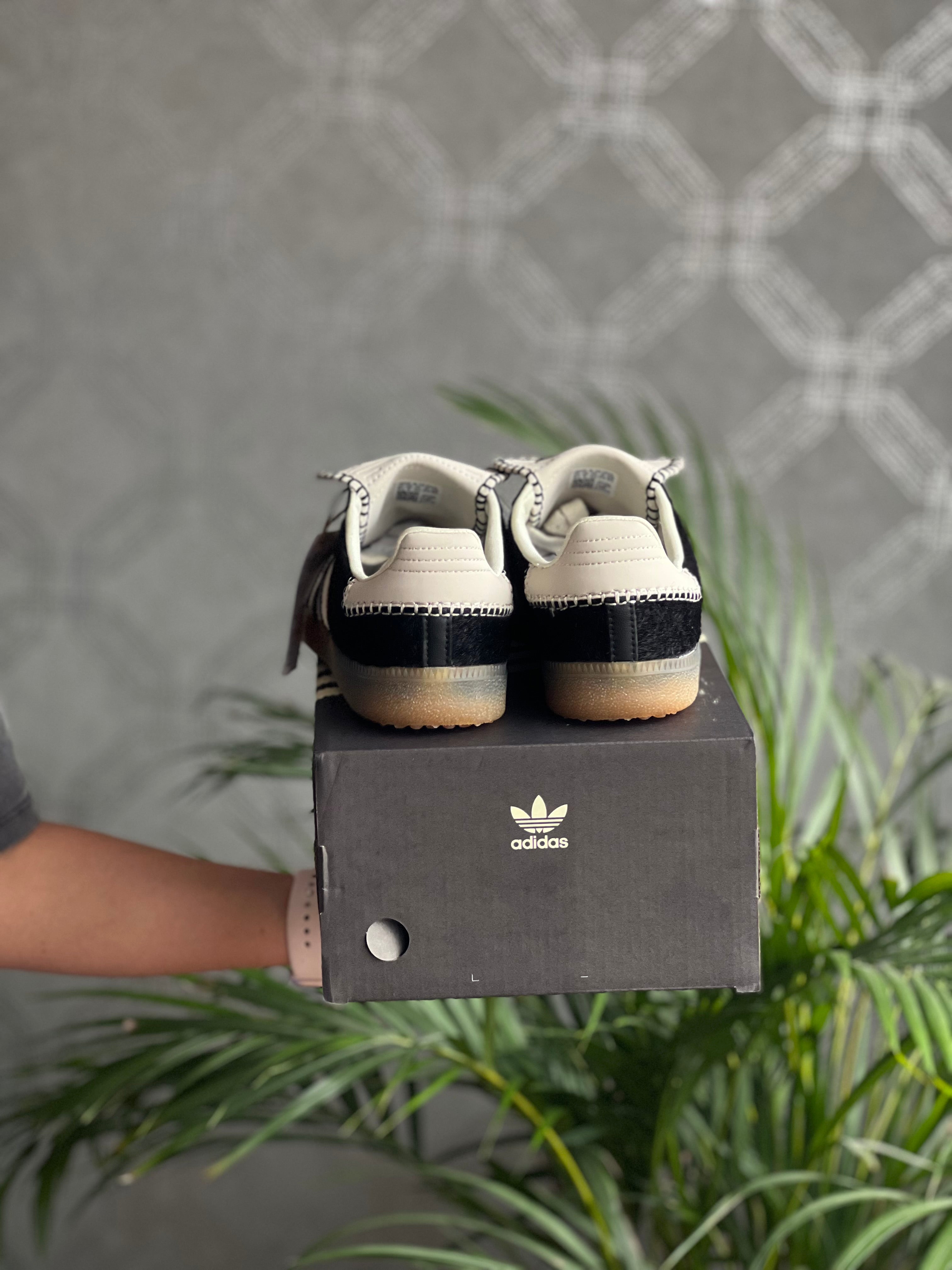 Adidas Wales Bonner × Samba Pony Tonal Low Core Black / Cream White