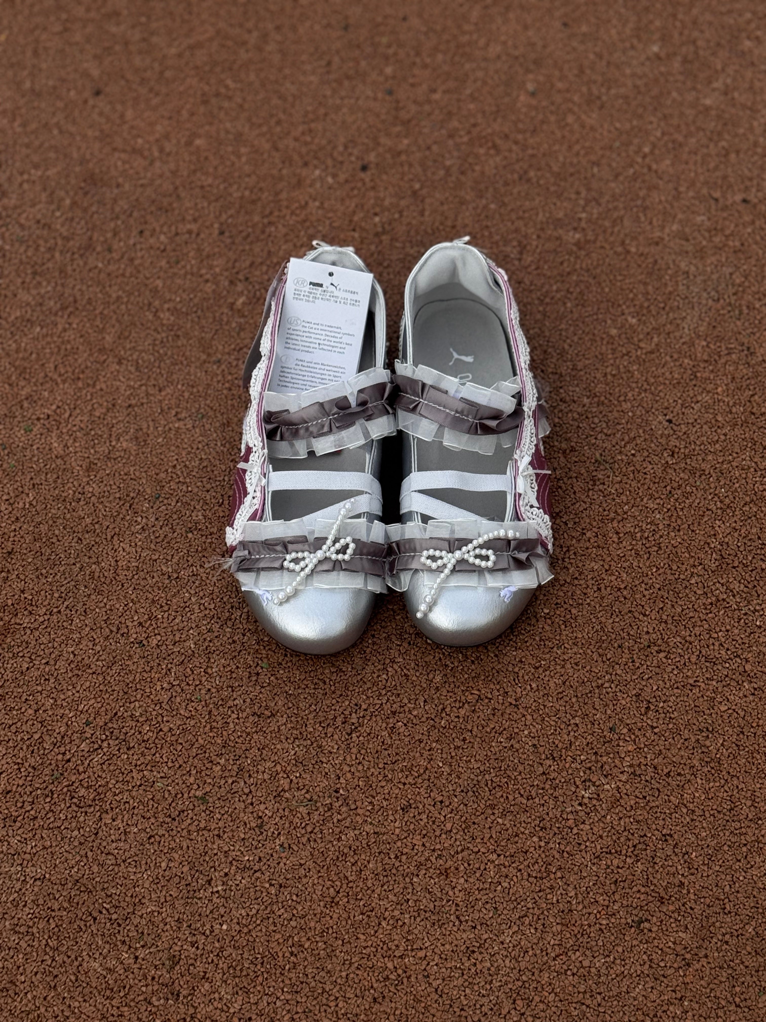Puma flats speedcat ballet “lace silver “