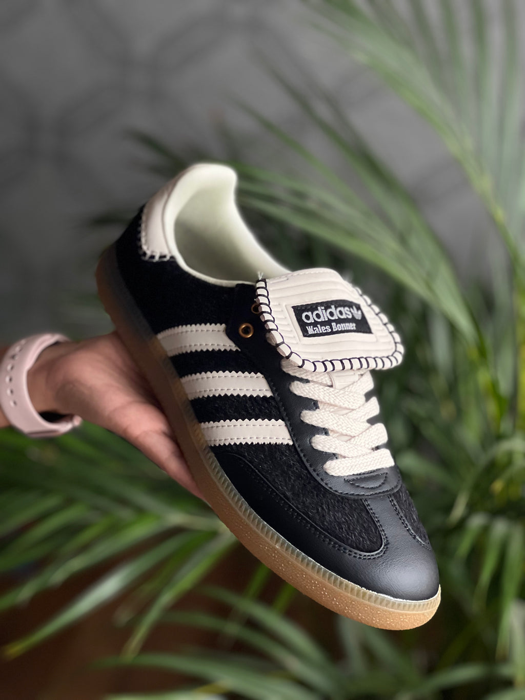 Adidas Wales Bonner × Samba Pony Tonal Low Core Black / Cream White