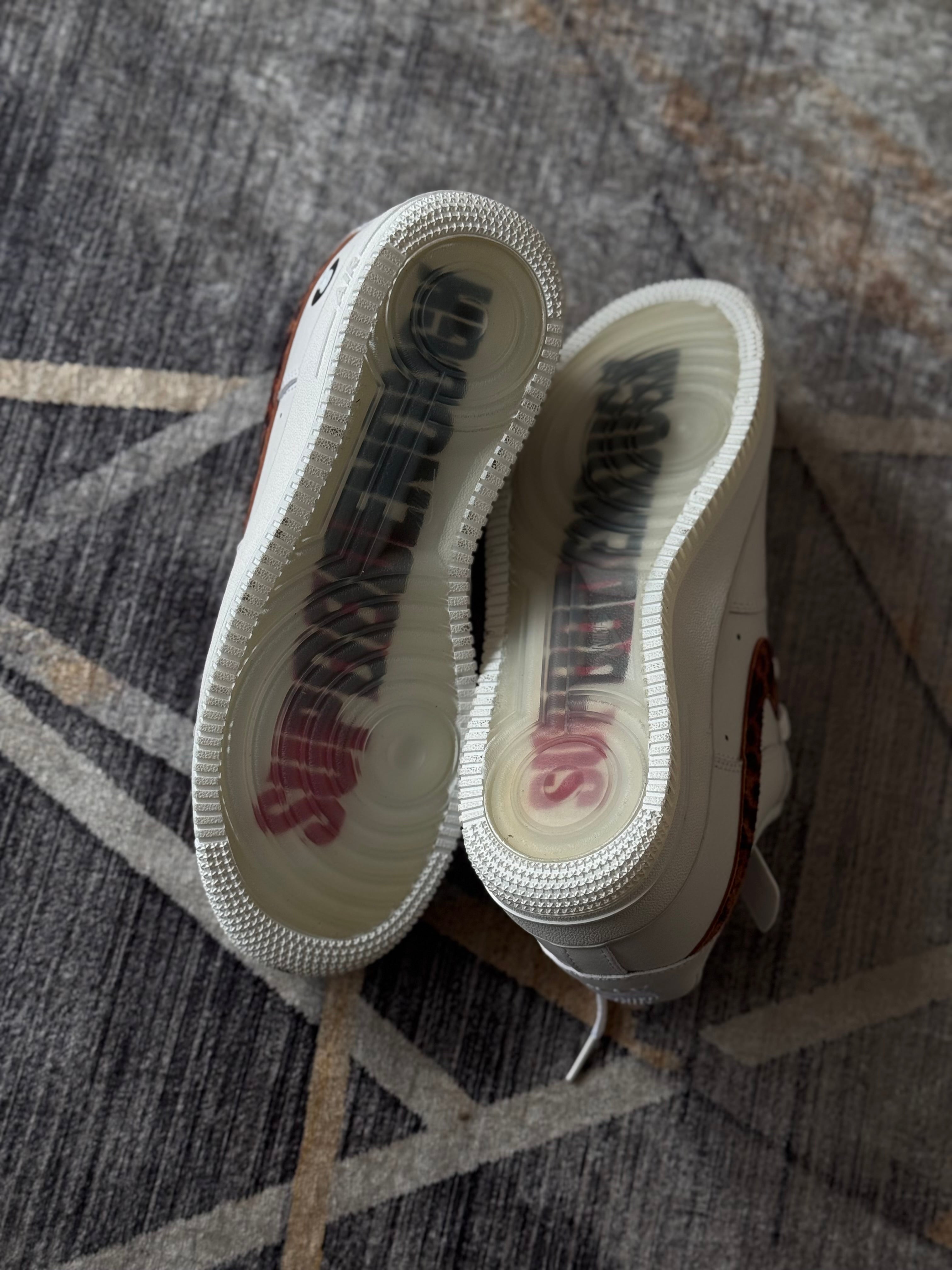 Air Force 1 Low White Cheetah Print Supreme X Goodenough